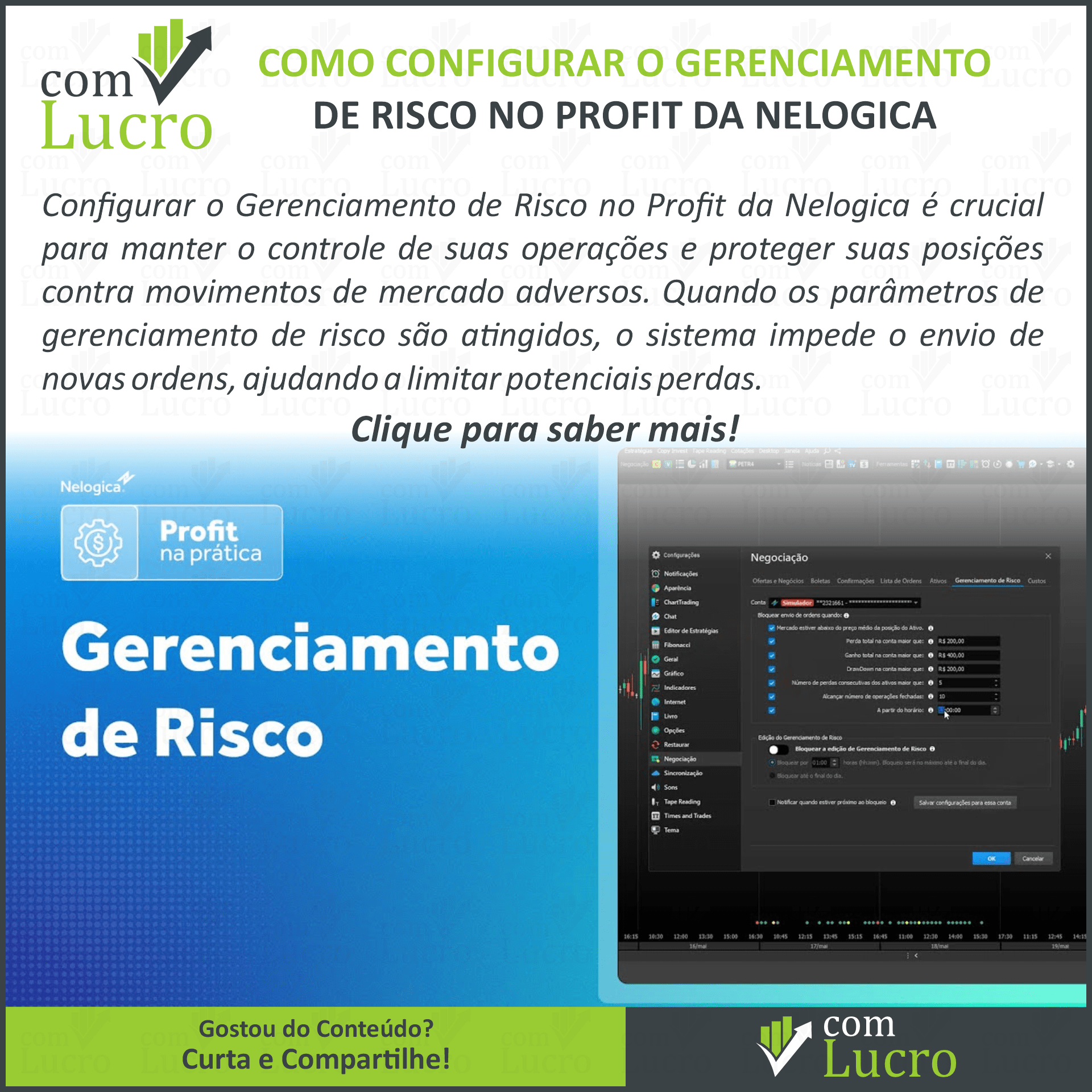Como configurar o Gerenciamento de Risco no Profit da Nelogica